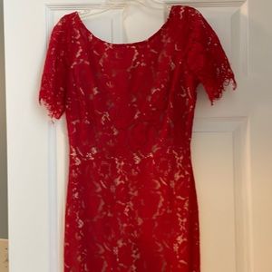 Red Midi Lacy Dress